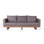 BigBuy Home Canapé de jardin Patsy Gris Aluminium Rotin Bois d'acacia