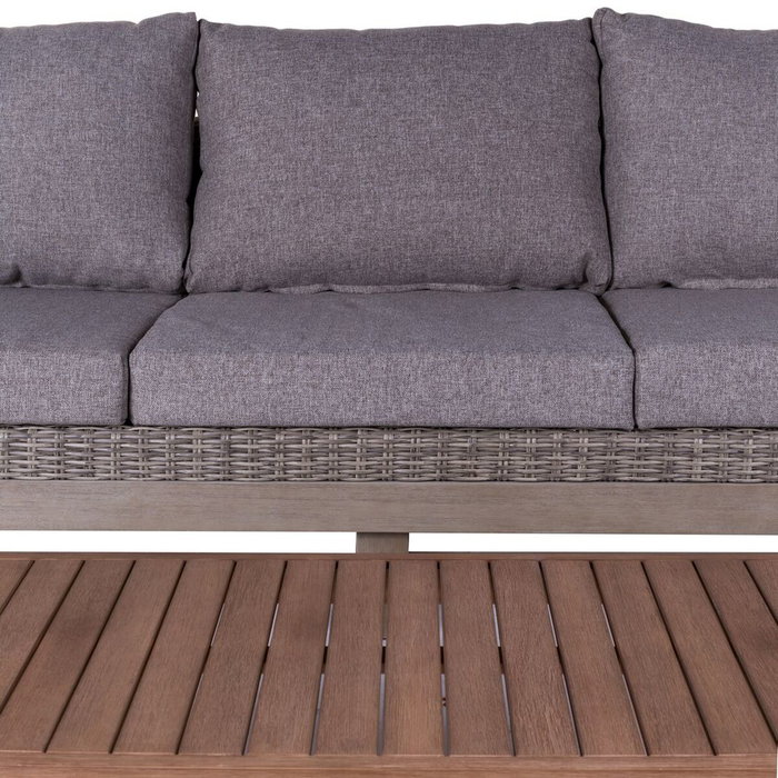 BigBuy Home Canapé de jardin Patsy Gris Aluminium Rotin Bois d'acacia BigBuy Home Canapé de jardin Patsy Gris Aluminium Rotin Bois d'acacia