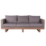 BigBuy Home Canapé de jardin Patsy Gris Aluminium Rotin Bois d'acacia