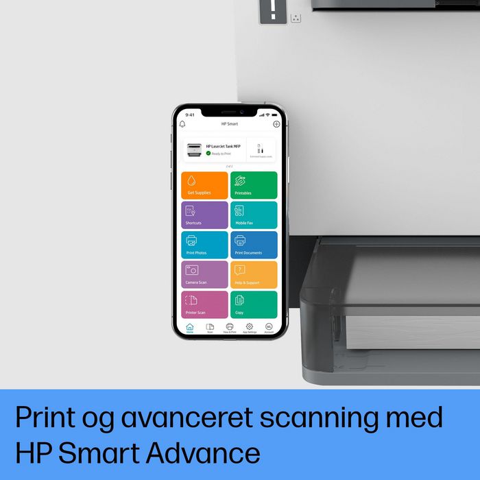 HP LaserJet Tank MFP 1604w - Imprimante multifonction laser tout-en-un avec réservoir, impression 22 ppm, numérisation PDF/email, connectivité sans fil