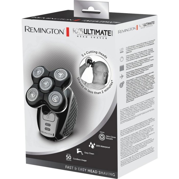 Remington XR1500 Ultimate Series RX5 Tête Rasoir Homme 5 Têtes Rotatives, Autonomie 50 Min, Lavable, Noir Remington XR1500 Ultimate Series RX5 Tête Rasoir Homme 5 Têtes Rotatives, Autonomie 50 Min, Lavable, Noir
