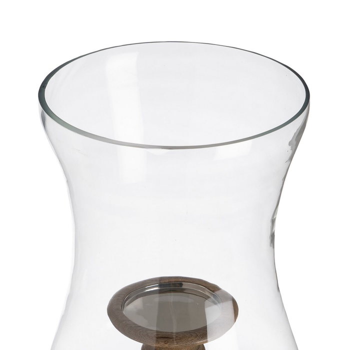 BigBuy Home Bougeoir Naturel Bois Verre 20 x 20 x 76 cm BigBuy Home Bougeoir Naturel Bois Verre 20 x 20 x 76 cm