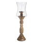 BigBuy Home Bougeoir Naturel Bois Verre 20 x 20 x 76 cm