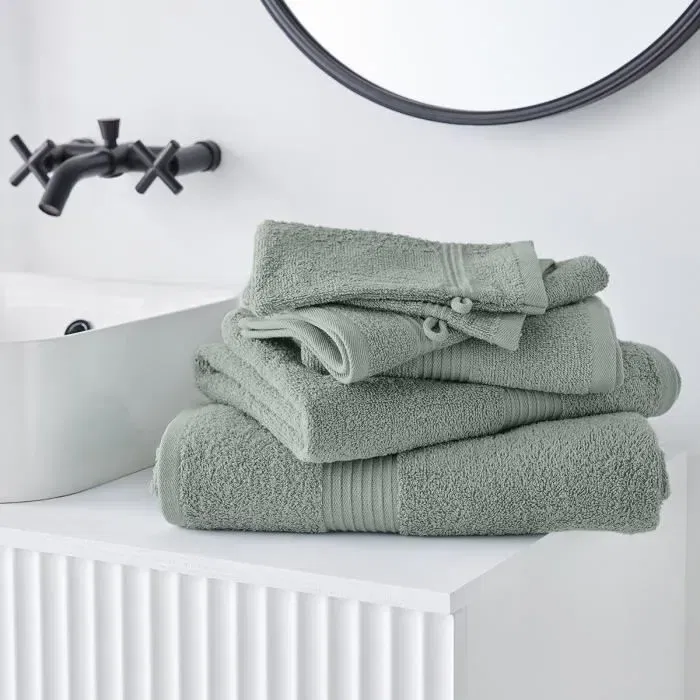 Today - Drap de bain 70 x 130 cm en 100% coton 450 g/m² - Couleur Céladon