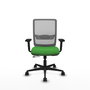 Chaise Haches Synchrone/Traslack tissu Vert Maille Gris Base en nylon noir Accoudoir 2D Sans appui-tête Roulettes 65mm nylon