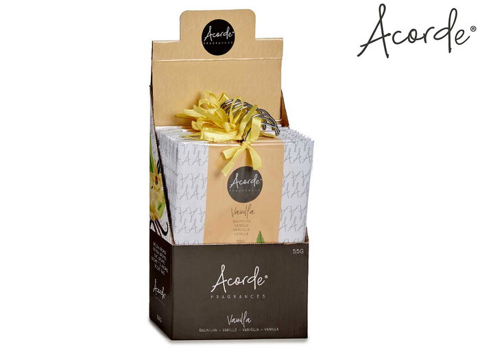 Acorde Sachet Aromatique Vanille 55g 16.5 x 28 cm avec Perche (Set de 36)