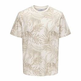 T-shirt à manches courtes homme Only & Sons Onskash Reg Leaf Aop Beige