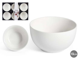 VESSIA Set de 8 bols en porcelaine blanche pour apéritif 250 ml