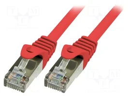 LOGILINK Cordon de raccordement Cat 5e F/UTP rouge 0,25m RJ45
