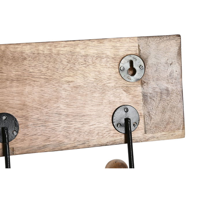 Portemanteau Home ESPRIT Blanc Noir Naturel Métal Bois de manguier Buda 38 x 5 x 16 cm