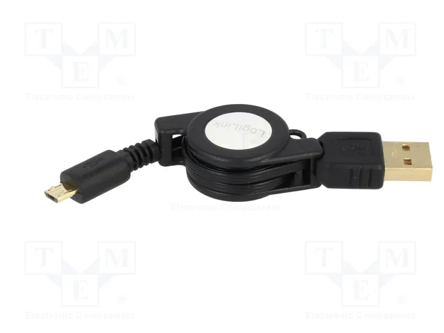 LOGILINK Câble USB 2.0 USB A vers Micro USB B, 0,75m, Noir