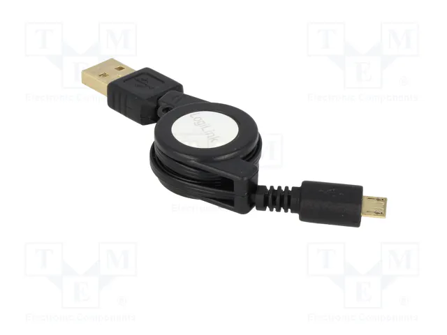 LOGILINK Câble USB 2.0 USB A vers Micro USB B, 0,75m, Noir