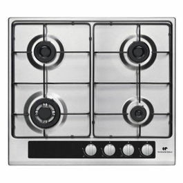 Continental Edison Table de cuisson au gaz 4 foyers avec 1 triple couronne inox