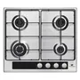 Continental Edison - Table de cuisson gaz 4 foyers dont 1 triple couronne, surface inox, 58 cm