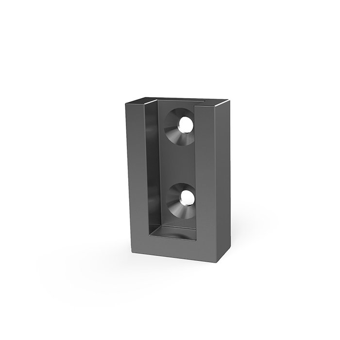 Herrajes ALK Support Latéral pour Tube Rectangulaire Optima Eco 30-12 - Zamak - Finition Argent ou Graphite - 23.6x40x12.3 mm