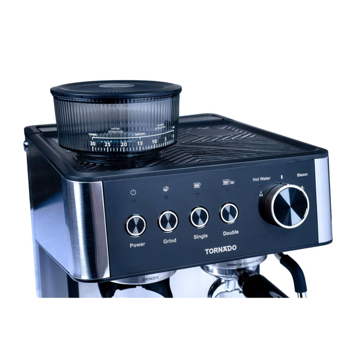 Tornado TCM5431-GS Machine à porte-filtre en acier et noir pour expresso