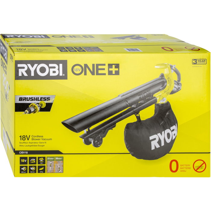 Ryobi Souffleur aspiro-broyeur 2-en-1 Brushless
