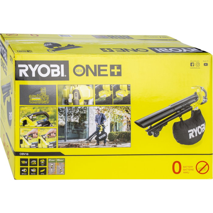 Ryobi Souffleur aspiro-broyeur 2-en-1 Brushless