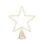 Lumineo Étoile décorative dorée pour sapin de Noël, 20 LED, 23 x 6 x 25,5 cm
