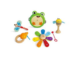 Hape - Kit d'instruments de percussion rythmique pour enfants à partir de 2 ans - Nature et bois