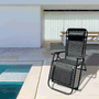 Marbueno Tumbona Plegable Acier avec Coussin Jardin et Piscine 90x65x108 cm Gravité Zéro Noir 10006