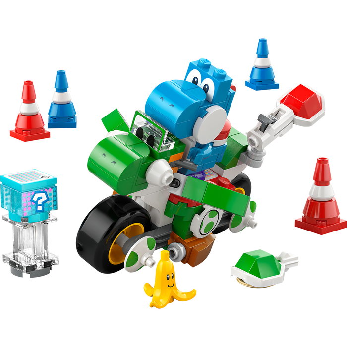 LEGO Super Mario - Mario Kart : Moto Yoshi 72031 - Kit de Construction avec Figurine de Yoshi Bleu Clair - Jeu de Course et Obstacles - Pour Enfants dès 7 Ans