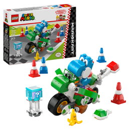 LEGO Super Mario - Mario Kart : Moto Yoshi 72031 - Kit de Construction avec Figurine de Yoshi Bleu Clair - Jeu de Course et Obstacles - Pour Enfants dès 7 Ans