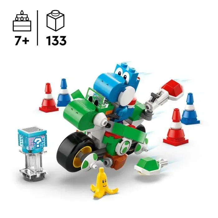 Lego 72031 Jouet de construction Super Mario - Mario Kart Yoshimoto avec Yoshi, 133 pièces, effets sonores et visuels, 7 ans et plus