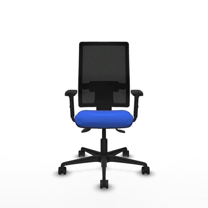 PIQUERAS Y CRESPO Chaise Bormate Asynchrone Bleu Maille Noir, Accoudoirs 2D PIQUERAS Y CRESPO Chaise Bormate Asynchrone Bleu Maille Noir, Accoudoirs 2D
