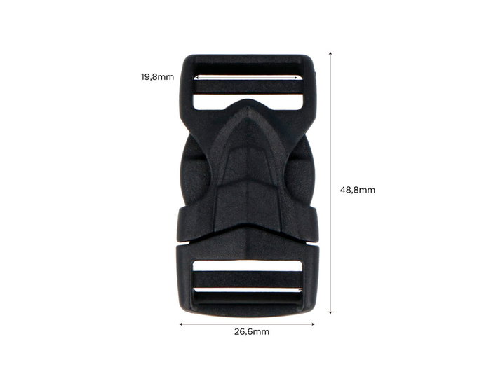 Innspiro Lot de 5 fermoirs doubles en plastique noir 19,8 mm Innspiro Lot de 5 fermoirs doubles en plastique noir 19,8 mm