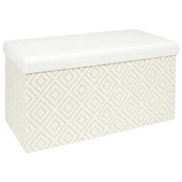 Home Deco Factory Pouf Pliable Tressé Blanc