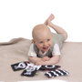 Chicco Cartes en Tissu Noir et Blanc Montessori - Jeu d'Éveil Visuel avec Anneau, Lavable, dès 3 Mois