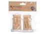 Kinvara Lot de 2 Porte-cure-dents en Métacrylate et Bois Naturel 12.5 x 4.5 x 12.5 cm 200 pièces (Set de 48)
