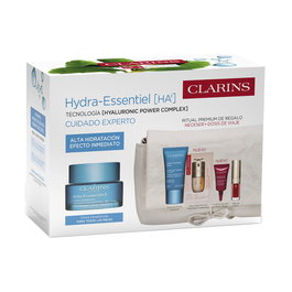 Clarins HYDRA ESSENTIEL ESTUCHE 5 pz - Coffret Crème Jour 50ml + Nuit 15ml + Contour des Yeux 3ml + Base Fondation + Baume