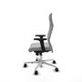 Piqueras Y Crespo Fauteuil Albacete avec mécanisme synchrone, simili-cuir gris clair