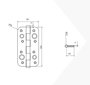 Emuca Lot de 5 charnières de porte de sécurité, 150x80mm, charnières anti-dégondage à bords arrondis, sans garniture, Acier, Noir