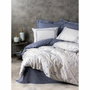 BigBuy Home Parure de couette en coton renforcé 220 x 240 cm, Bleu foncé et Gris clair