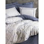 BigBuy Home Parure de couette en coton renforcé 220 x 240 cm, Bleu foncé et Gris clair