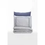 Parure de lit - Housse de couette 220 x 240 cm + 2 taies d'oreiller 60 x 60 cm - 100% coton percale renforcé - Bleu - Ensemble King Size