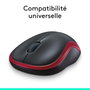 Logitech M185 Souris sans fil Rouge