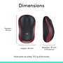 Logitech M185 Souris sans fil Rouge