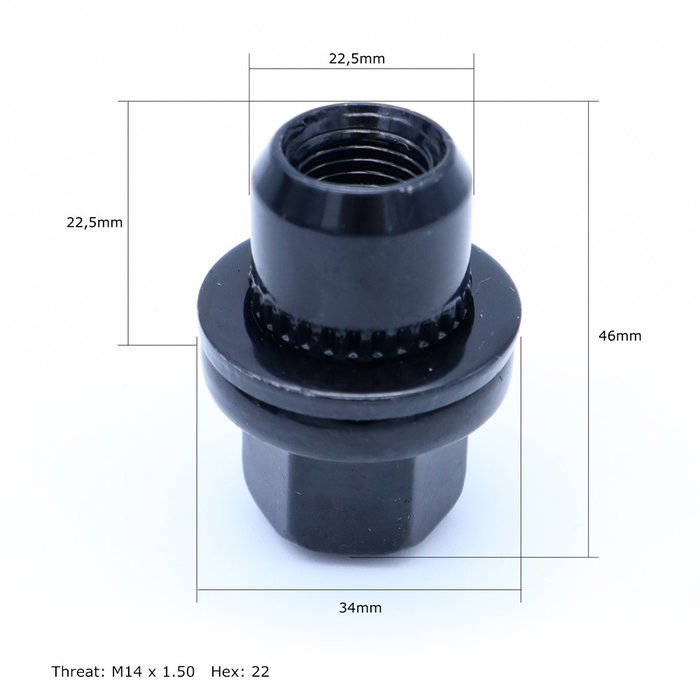 Omp Speed Jeu 20 Écrous M14x1.5 Compatible Range Rover Land Rover Clé 22 Noire Din 10.9 OMPS09491401
