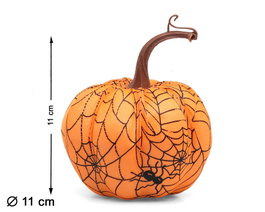 Citrouille décorative orange avec toile d'araignée et araignée
