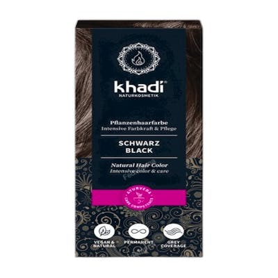 Khadi Tinte Herbal Color Noir 100g - Teinture ayurvédique biologique à la henné et indigo, sans PPD Khadi Tinte Herbal Color Noir 100g - Teinture ayurvédique biologique à la henné et indigo, sans PPD
