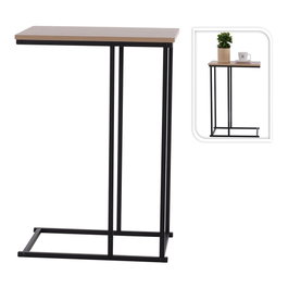 Basics Table d'appoint MDF bois naturel 400 x 260 x 580 mm structure métal noir