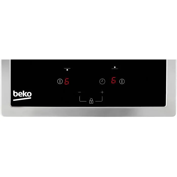 Beko Table de cuisson vitrocéramique HDMC32400TX - 2 foyers, commandes tactiles, minuterie intégrée - Noir
