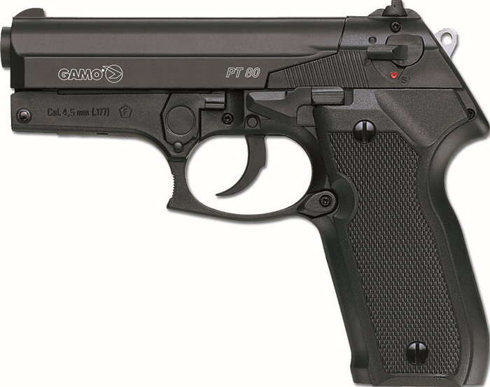GAMO Pistolet CO2 Mod. PT-80 avec carte de calibre 4.5mm GAMO Pistolet CO2 Mod. PT-80 avec carte de calibre 4.5mm