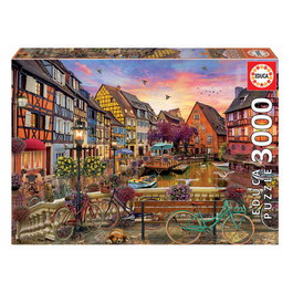 Educa Puzzle 3000 Pièces Colmar 19051 - Puzzle pour Adultes, Image de Ville Française Médiévale et Renaissance - Version Espagnole