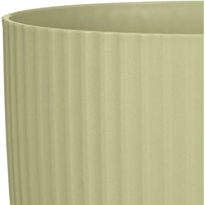 Deroma Pot de fleurs rond 7 Litres Ø 24 cm Vert - Design contemporain pour intérieur et extérieur Deroma Pot de fleurs rond 7 Litres Ø 24 cm Vert - Design contemporain pour intérieur et extérieur