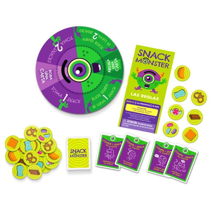 Asmodee EKISNMO01ES Jeu de société Snack Monster, jeu familial dès 4 ans, 2 à 6 joueurs, 15 min